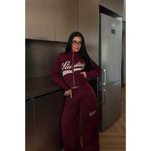 Ensemble de survêtement personnalisé bordeaux coupe-vent respirant avec impression par sublimation pour le jogging hivernal, option grande taille, logo personnalisé - Product Image 2