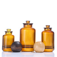 Nouvelle Arrivée Flacon Pompe à Parfum Cylindrique en Verre Ambré de Luxe Personnalisé Diffuseur à Bâtonnets Sérigraphie 30ml/50ml/100ml