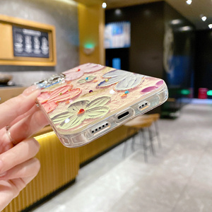 Funda para iPhone 15 Pro Max con Diseño de Pintura al Óleo de Flores, para Modelos 15, 14, 13, 12 y 11, con Película Protectora para la Lente - Product Image 5