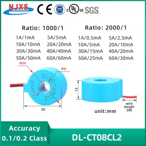 NJXSE Mikrotransformator 5 A 10 A 20 A 30 A 50 A 100 A 150 A 200 A 250 A Stromtransformator zu Werkspreis 1000/1 2000/1 3000/1 - Product Image 5