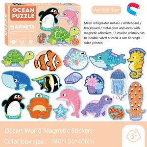 Juguete educativo para niños, <span class=keywords><strong>pizarra</strong></span> magnética temprana, pegatinas para nevera, rompecabezas, 26 letras en inglés, <span class=keywords><strong>animales</strong></span> para inteligencia - Product Image 5