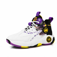 Chaussures de basket-ball pour hommes à logo personnalisé d'usine, chaussures de sport haute tige, antidérapantes, amortissantes, baskets