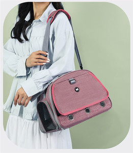 กระเป๋าเป้สะพายหลังสำหรับสัตว์เลี้ยงขนาดเล็กแบบพกพา ยี่ห้อ Oxford Luxury ปรับได้ โปร่งใส รูปทรงแคปซูล สำหรับแมว กระต่าย หนูตะเภา - สำหรับใช้งานกลางแจ้ง - Product Image 3
