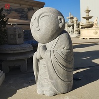 Estatua de Bodhisattva Ksitigarbha de Mármol Estilo Japonés, Decoración Budista para Jardín Zen, Estatua de Monje Pequeño de Mármol