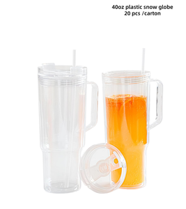 Bicchiere in Plastica Riutilizzabile a Doppia Parete a Forma di U da 16oz, 20oz, 24oz, 40oz con Coperchio e Cannuccia per Caffè, Disponibile nel Magazzino USA - Product Image 6