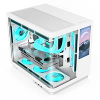 AntarcChill Hot Sale Tempered Glass Front Side Panel Computer Case & Towers Wholesales Micro ATX Gaming Pc case with Lcd Display