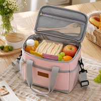 Sac isotherme pour déjeuner en Oxford durable avec logo personnalisé imprimé, sac isotherme rose pour le stockage des aliments, pour pique-nique en plein air