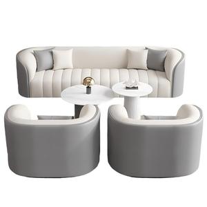 Conjunto de Sillas de Espera Ovaladas Modernas, Sofá Cómodo y Mesa de Centro para Espacios Comerciales - Product Image 5