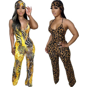 Produits populaires Été 2024 Nouvelle combinaison sexy à bretelles pour femmes à imprimé léopard - Product Image 1