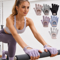 Gants demi-doigts antidérapants à dos ouvert, résistants à l'usure, pour haltères, kettlebells, yoga, pilates et entraînement fitness