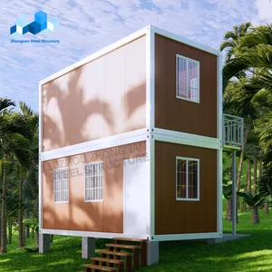 2 3 story prefabricated flat pack container house multi family duplex prefab home for south africa