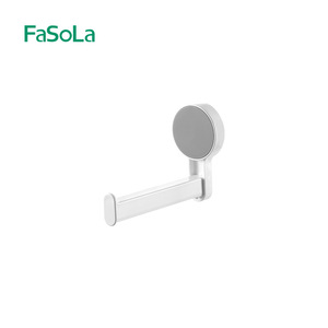 FaSoLa <b>Wall</b> Mounted Toilet Paper Holder White No Drill Required Circular Shape <b>For</b> Bathroom Storage - Product Image 5