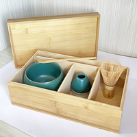 Gravure de marque privée ensemble de fouet Matcha en bambou naturel biologique avec tamis kits Matcha