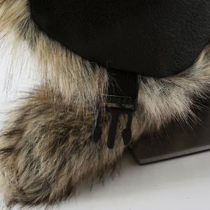Chapeau rétro pour homme, chapeau d'hiver en coton lavé, chapeau de trappeur épais pour le ski en plein air avec fourrure - Product Image 6