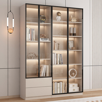 Bibliothèque de style français personnalisée de style nouveau avec porte en verre à vendre