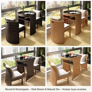 Ensemble <span class=keywords><strong>de</strong></span> meubles <span class=keywords><strong>de</strong></span> patio d'extérieur 3 pièces, chaise <span class=keywords><strong>en</strong></span> rotin, table pliante, camping, café, portable, plage, <span class=keywords><strong>jardin</strong></span>, balcon, luxe léger - Product Image 1