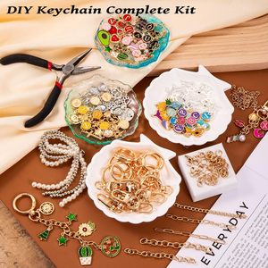 Zubehör für die Schlüsselanhänger-Herstellung zum Basteln und für die Schmuckherstellung, 325-teiliges Schlüsselanhänger-Bastelset für Mädchen - Product Image 3