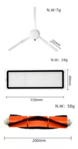 อะไหล่และอุปกรณ์เสริมสำหรับหุ่นยนต์ดูดฝุ่นถูพื้น Xiaomi Mijia 1C <span class=keywords><strong>2C</strong></span> 1T <span class=keywords><strong>Mi</strong></span> <span class=keywords><strong>Robot</strong></span> <span class=keywords><strong>Vacuum</strong></span> <span class=keywords><strong>Mop</strong></span> Dreame F9 แปรงหลัก แปรงข้าง ไส้กรอง HEPA ผ้าถูพื้น - Product Image 6
