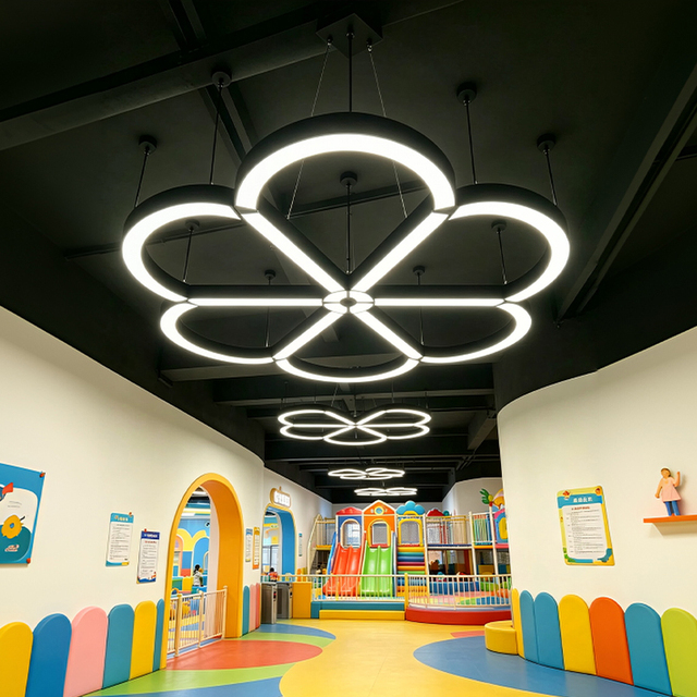 Modular LED Pendant Light Y-Type Hexagonal Connectable Line Light for Office Gym Meeting Room Commercial Pendant Light