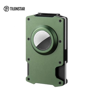 TILONSTAR TVC800 Design LOGO Tenir 15 Cartes RFID Ultra-Mince Métal Portefeuille Affaires En Aluminium Cash ID Titulaire De La Carte Pour AirTag Cas - Product Image 1