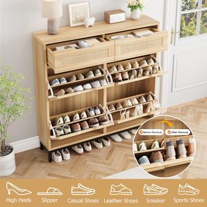 Hot bán 4 lật ngăn kéo & 2 ngăn kéo hàng đầu freestanding Tủ lưu trữ giày hẹp - Product Image 5