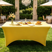 Housse de table extensible en spandex de 6 pieds pour tables rectangulaires, nappe ajustée pour mariage, banquet, fête, décoration de salon professionnel
