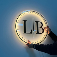 Décoration murale de salon en acrylique rétroéclairé personnalisé Panneau de porte à LED blanche pour l'extérieur, la maison et le bureau Panneaux en bois lumineux pour la publicité intérieure