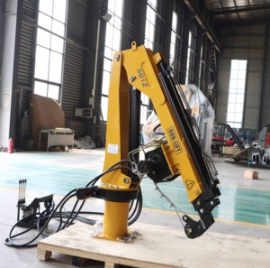 Grue marine fiable de 1 tonne pour la manutention de cages piscicoles, grue de pont de bateau à flèche articulée 1600 kg, portée 4,23 m - Product Image 2
