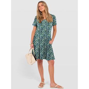 Vestido Mini de Verano para Mujer FOXA, Estampado Floral, Cuello en V, Manga Corta, Línea A, Transpirable, de Chifón, para Playa, Vacaciones, Uso Casual - Product Image 6