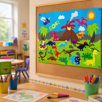 Tableau d'apprentissage mural en feutre, tableau d'activités éducatif à crochets et boucles, pièces en feutre réutilisables pour les tout-petits et la maternelle