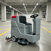 Autolaveuse autoportée 24V à batterie avec double brosse pour salle de sport, centre commercial, nettoyage de sols durs, laveuse-sécheuse de sols