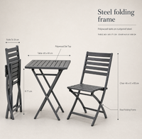 Meubles de bistrot portables et faciles à déplacer pour conversation en extérieur, petit mobilier de salle à manger pour terrasse, café, jardin sur le toit, espace de loisirs