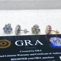 Anting Bunga Moissanite D Vvs, Perhiasan Anting Berlian Perak Sterling 925 Berkilau untuk Wanita