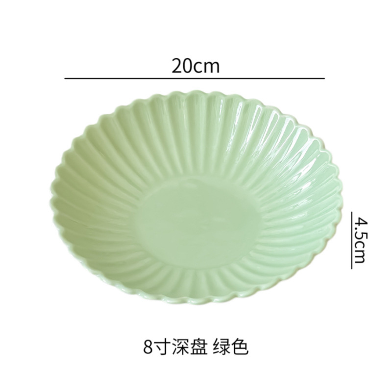 8 inch green deep plate