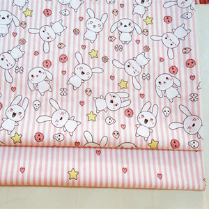 Simpatico coniglio tessuto di cotone stampato leggero 120gsm popeline saia per i bambini per le borse camicie cover per i ragazzi - Product Image 1
