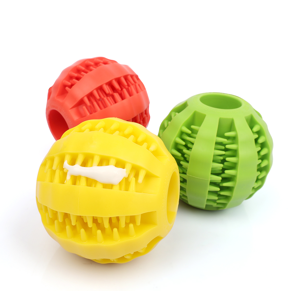 Fábrica Atacado Logotipo Personalizado De Borracha Dog Tooth Chew Toy Interativo Food Dispensing Dog Treat Toy Ball