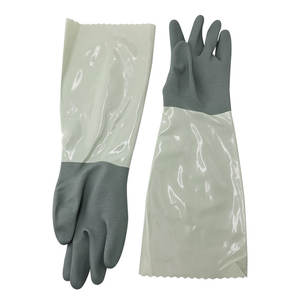 Meiji gözyaşı geçirmez kullanımlık temizlik ekstra uzun eldiven mutfak ev tam kol koruma su geçirmez sıcak tutmak PVC eldiven - Product Image 3