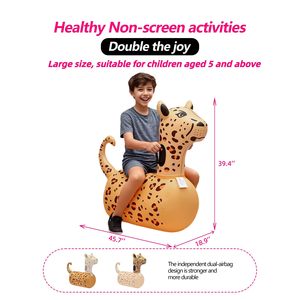 Inflatable Bouncy Leopard <b>Alpaca</b> Hopper <b>Toys</b> Heavy Duty Ride On Jumping Animal with Air Pump 220lbs Capacity Indoor Outdoor Gift - Product Image 3