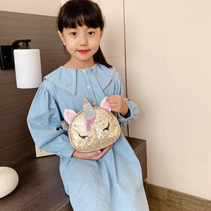 กระเป๋าสะพายข้างเด็กผู้หญิงลายยูนิคอร์นสีสันสดใส น่ารัก สไตล์การ์ตูน แฟชั่น<span class=keywords><strong>เจ้า</strong></span>หญิง ทำจากหนัง PU ประดับเลื่อม - Product Image 3
