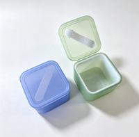 Vente en gros de pots carrés bleus de 200 ml pour crème pour le visage, pots en plastique vides, pots cosmétiques, pots vides pour repackager les tampons de coton hydratants