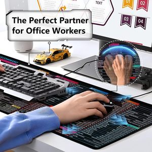 Tapis de souris de jeu en caoutchouc néoprène Excel personnalisé en usine tapis de souris de raccourci de bureau antidérapant multifonctionnel - Product Image 4