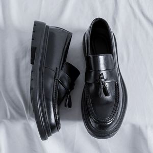 Zapatos de Vestir Retro de Diseño para Hombre, Mocasines Casuales de Microfibra, Punta Alta, Fáciles de Usar, Aumentan la Estatura, Nuevos Estilos para Tallas Grandes - Product Image 6