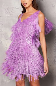 Glamorous Tassel Sequin vestido sem mangas em estilo europeu e americano - Product Image 5