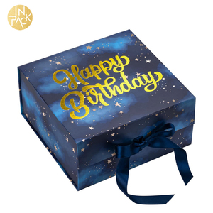 IN confezione lamina d'oro compleanno bambino uomo donna regalo confezione regalo rigida magnetica pieghevole scatole regalo all'ingrosso con fiocco a nastro - Product Image 1