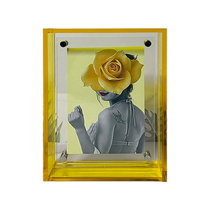 Wholesale Custom Multiple Size Double Sided Acrylic Plastic Magnetic Floating Stackable <b>Large</b> Rectangle Embossing <b>Photo</b> <b>Frame</b> - Product Image 3
