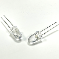 0.5W tête de balle lentille transparente 395-400nm couleur UV 10deg Angle de vision Dip broches courtes ampoule LED