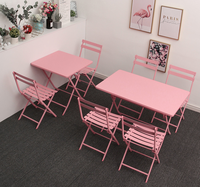 Meubles en métal Tables et chaises pliantes Chaise de jardin, de restaurant et de salle à manger empilable en métal bon marché Ensembles de mobilier d'extérieur