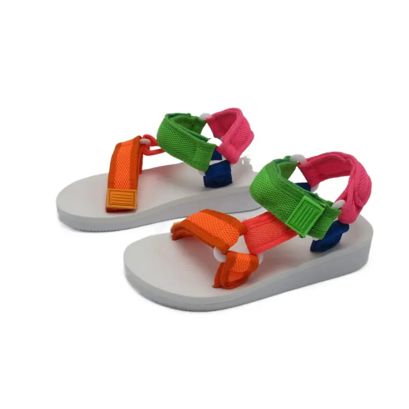 Special Design PE Flip Flop For Kids Home Slippers Children open toe outdoor sandal with adjustable upper strap