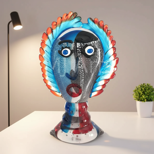 Deco Fighome, escultura de cristal de arte popular europeo moderno, jarrón con tema de <span class=keywords><strong>Picasso</strong></span> único, inspirado en el ángel de Murano, Hbowlsade, sólido soplado - Product Image 1