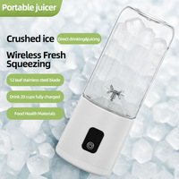 Draagbare oplaadbare sapcentrifuge blender mini elektrische fruitsmoothie roestvrijstalen messen waterdicht transparant behuizing digitaal display